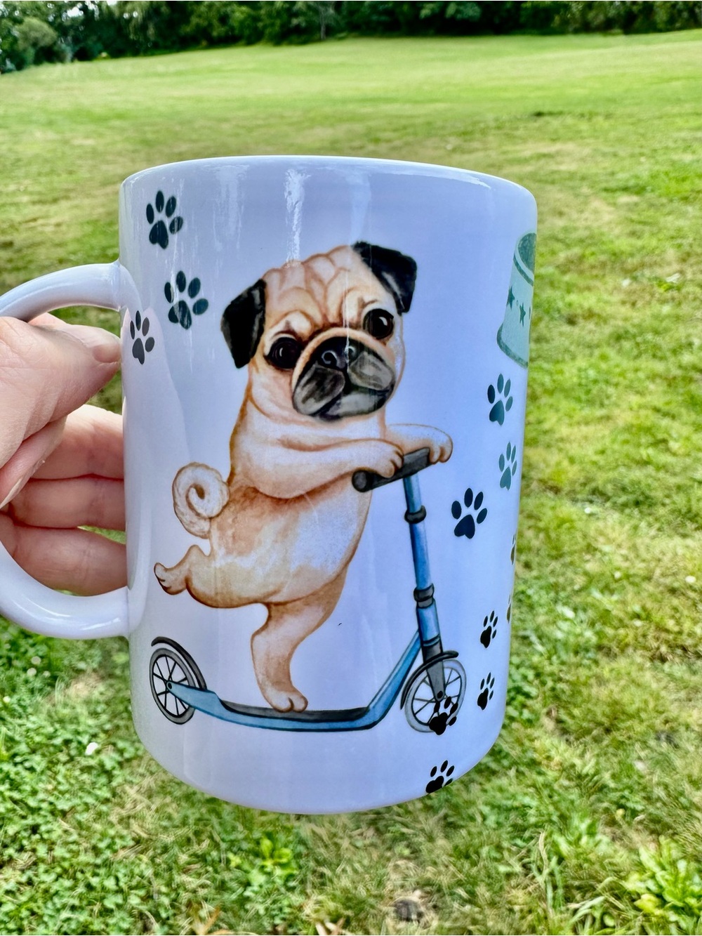 Whimsical Pug Mug 15 oz.